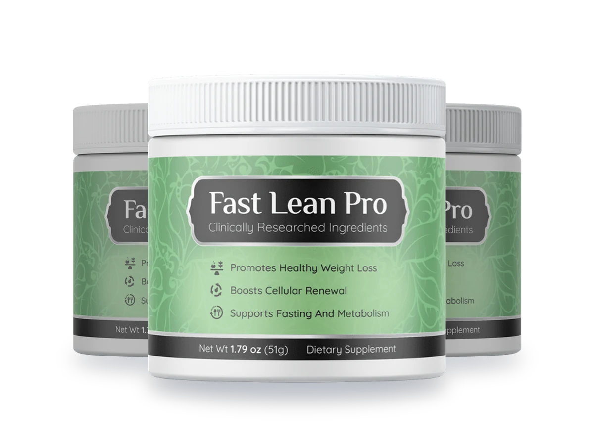 Three bottles of Fast Lean Pro — the free bonus included with the 6-bottle Claritox Pro package